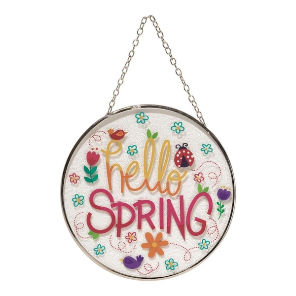 Dicksons 6 in Suncatcher Hello Spring Glass with Suction Cup SUNCG6 Zoro